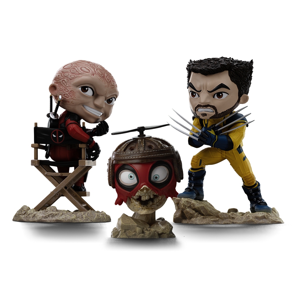 Estátua  Deadpool and Wolverine set (Unmasked) - MiniCo - Iron Studios em Oferta na Shopee