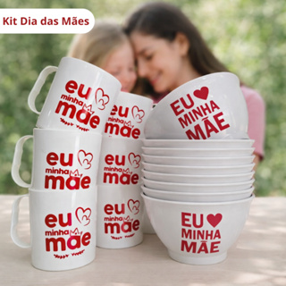 KIT C/ATÉ 50 CANECAS 400ML + CUMBUCAS EU AMO MINHA MÃE, DIA DAS MÃES, PRESENTE, PERSONALIZADO em Oferta na Shopee