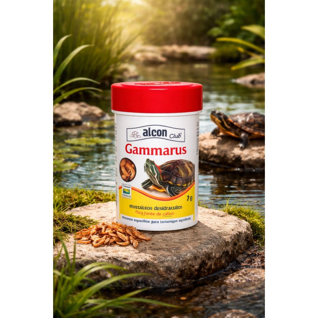 Ração para Répteis Gammarus Alcon Club 7g Camarão Desidratado Alimento para Tartarugas Aquáticas