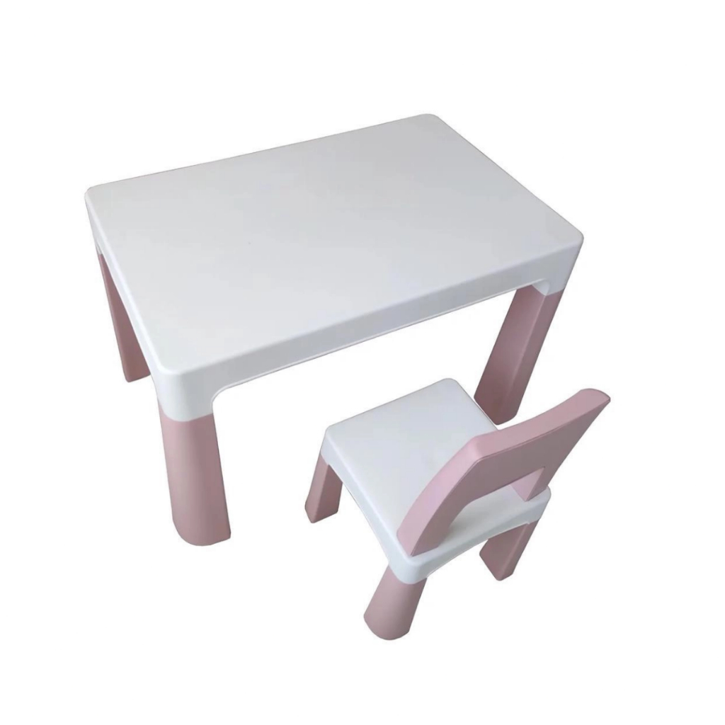 Conjunto Infantil Mesa Mais Uma Cadeira Rosa Importway Rosa