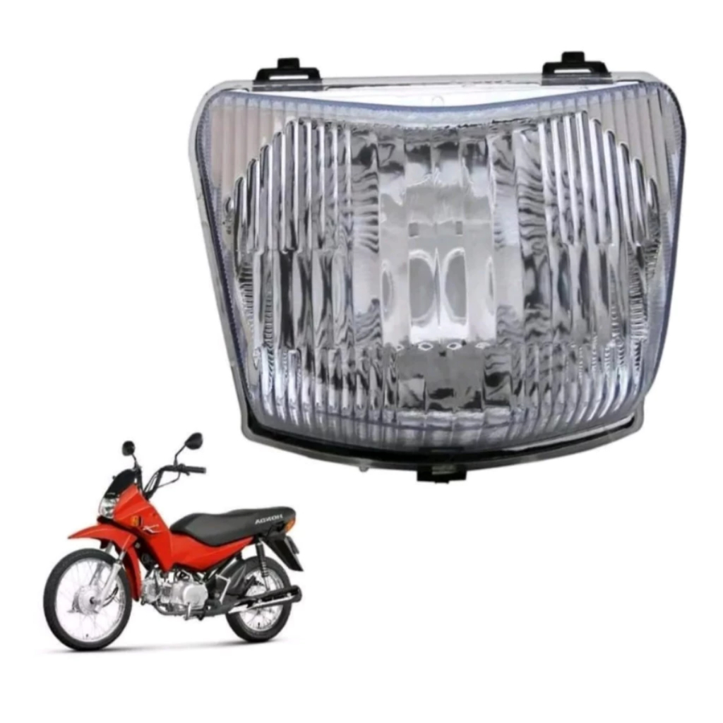 Bloco Óptico Farol Honda Pop 100 Anos 2007 Até 2015 ABS Premium Transparente