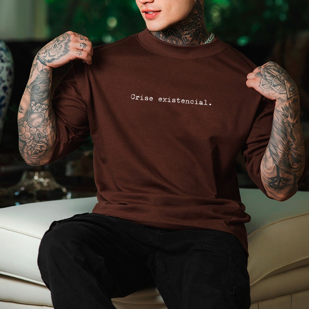 Camiseta Oversized Camisa StreetWear Crise Existencial Envio Imediato Malhão Premium OVER-252