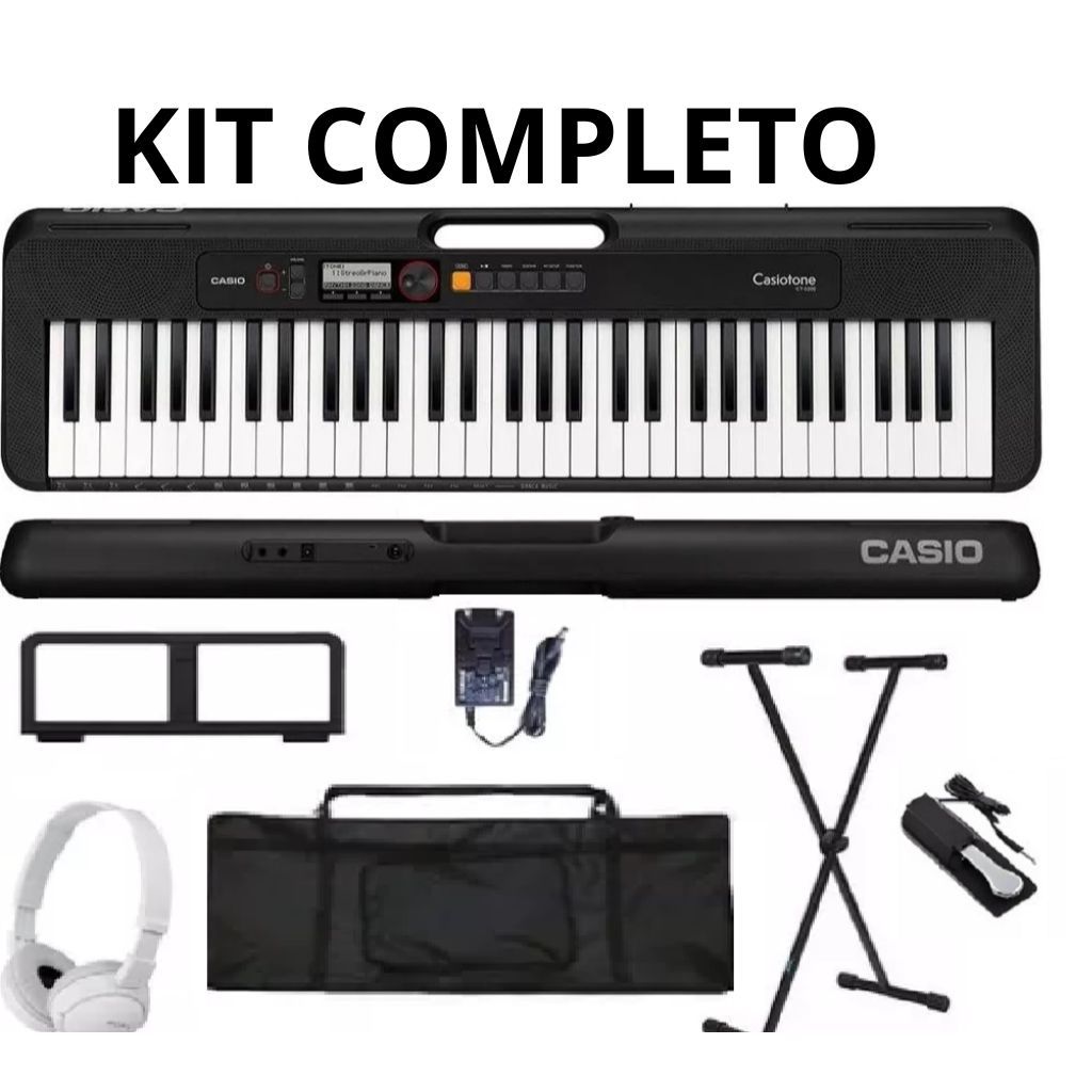 Kit Teclado Musical Casio Cts 200  + PEDAL + CAPA + FONE+ SUPORTE  X em Oferta na Shopee
