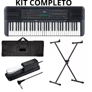 Teclado Arranjador Yamaha Psr-e283 61 Teclas + Suporte X + Capa + Pedal Sustain