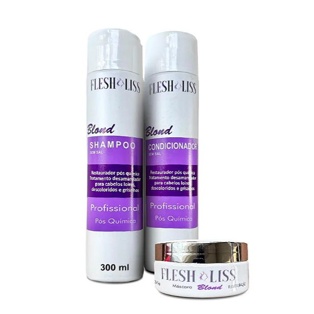 Kit Home Care Blond | Restaurador Pós-química | Desamarelador | Shampoo 300ml + Condicionador 300ml + Máscara 250g