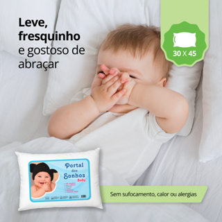 Travesseiro Bebê Criança Infantil Berço Naninha Antialérgico Macio Branco em Oferta na Shopee