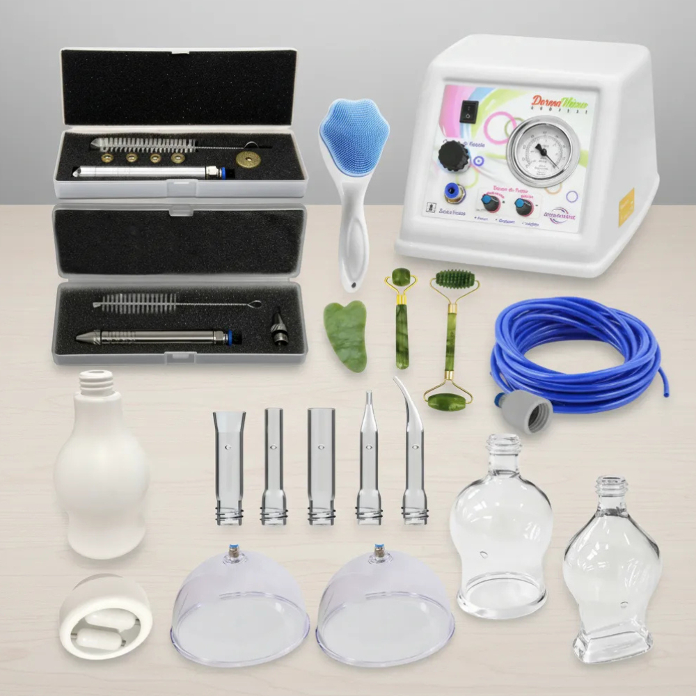 Kit Dermavácuo Profissional - Vacuoterapia + Endermoterapia + Peeling Diamante Completo em Oferta na Shopee