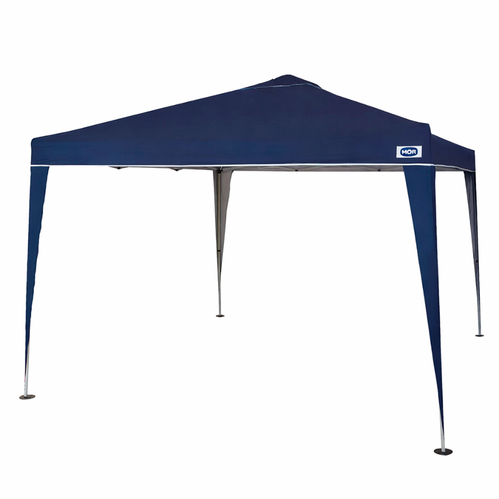 Gazebo Tenda Sanfonada MOR 3x3 X-Flex Azul C/ Silvercoating Articulada Dobrável Praia Camping Jardim