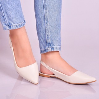 Sapatilha Feminina Slingback Bico Fino Rasteira Confortavel Elegante em Oferta na Shopee