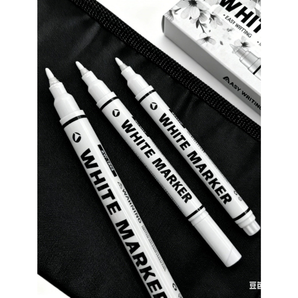 Kit 3/6/12PCS Canetas Marcadoras Branca Ponta 1mm Permanente White Markers JHB-1944