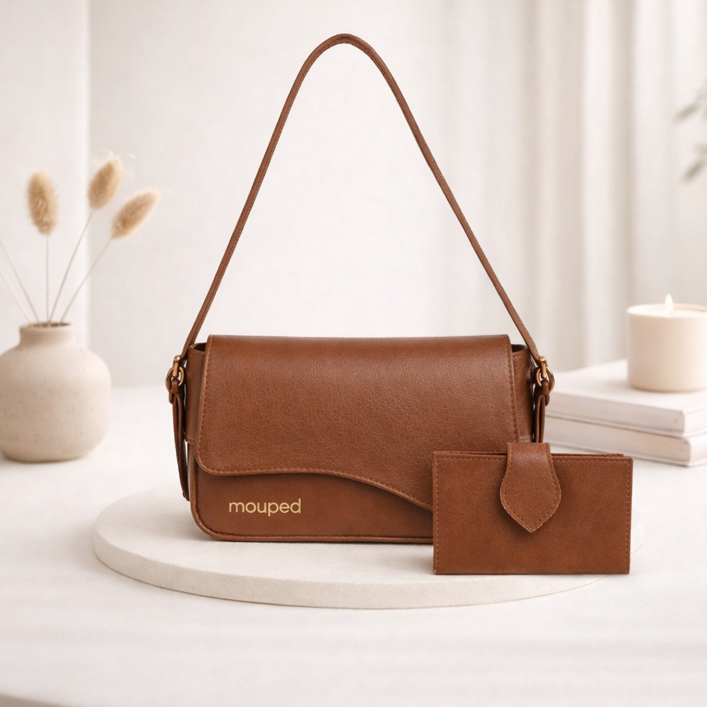 Bolsa Feminina Baguete de Ombro Bag Pequena Blogueira Elegante Com Carteira Alça Curta