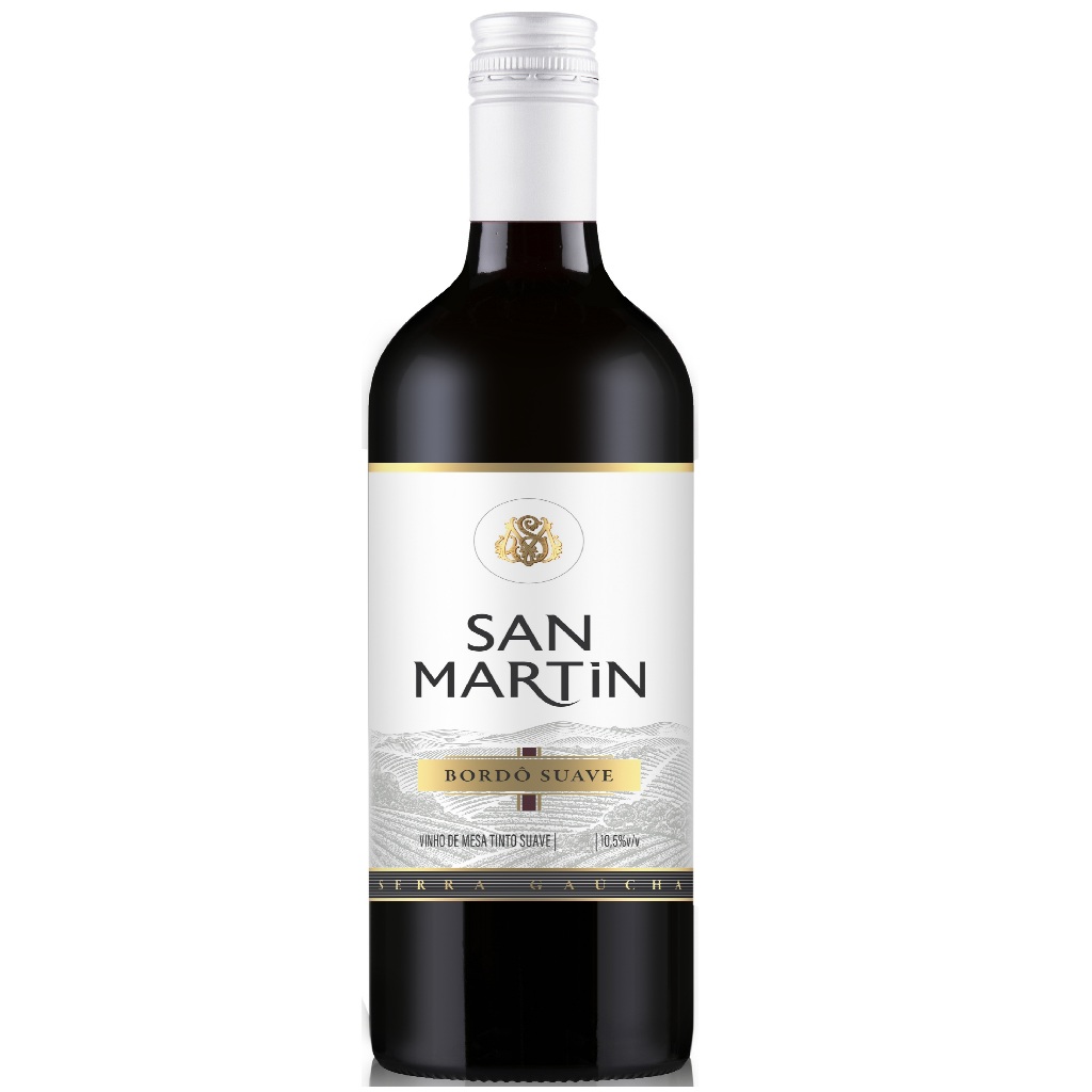 Kit Vinho Tinto Bordo Suave San Martin 1Litro Serra Gaucha