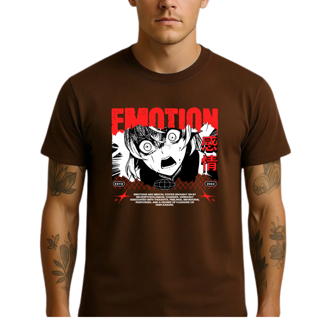 Camisa Unissex Emotion Anime Casual Streetwear Estampa Moderna Urbana Camiseta Otaku