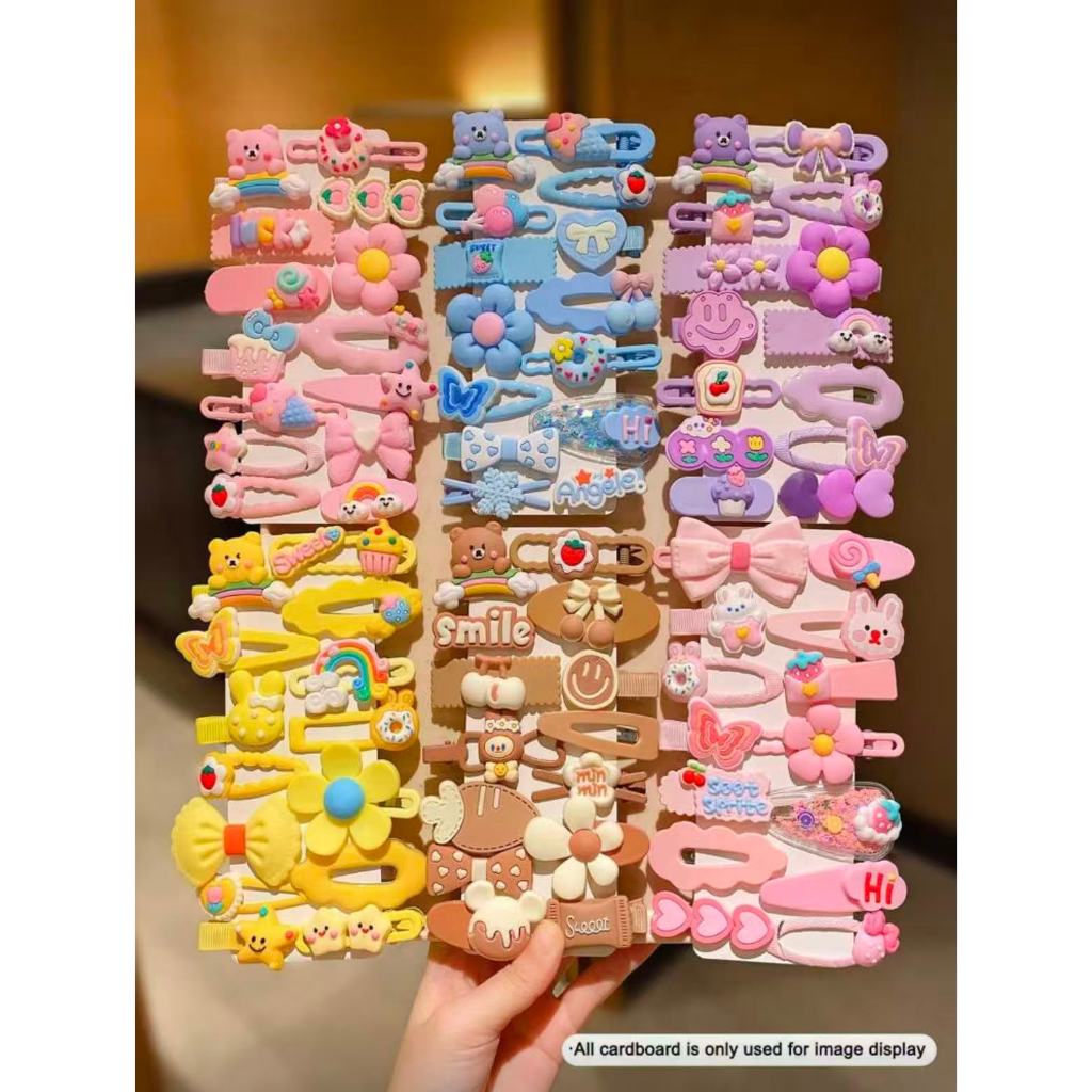 Kit Grampos de Cabelo e Acessórios para Cabelo Multicoloridos e Fofos de Menina em Oferta na Shopee