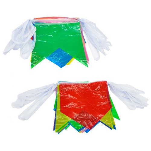 Bandeirinha Colorida Plastico Festa Junina Pacote Com 100mts