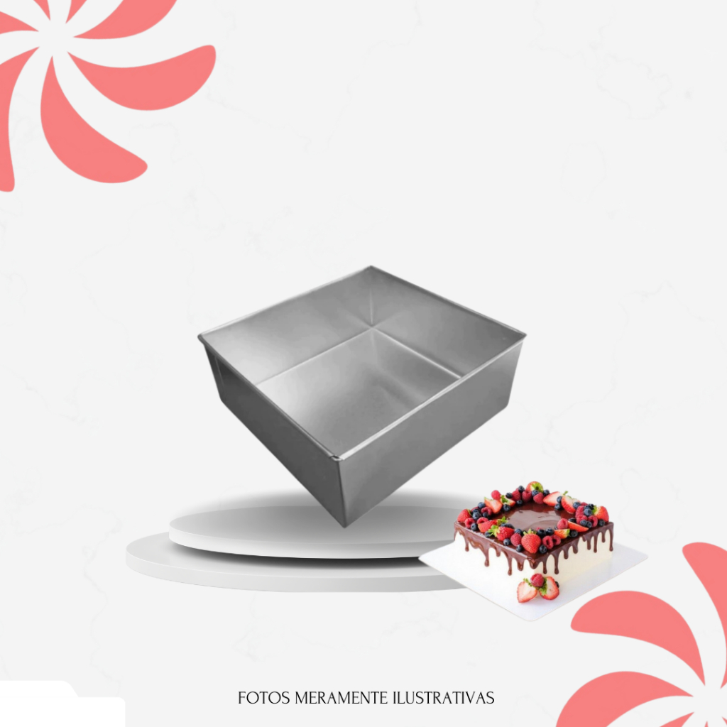 Forma Quadrada Para Bolo - 15x15x8 em Oferta na Shopee