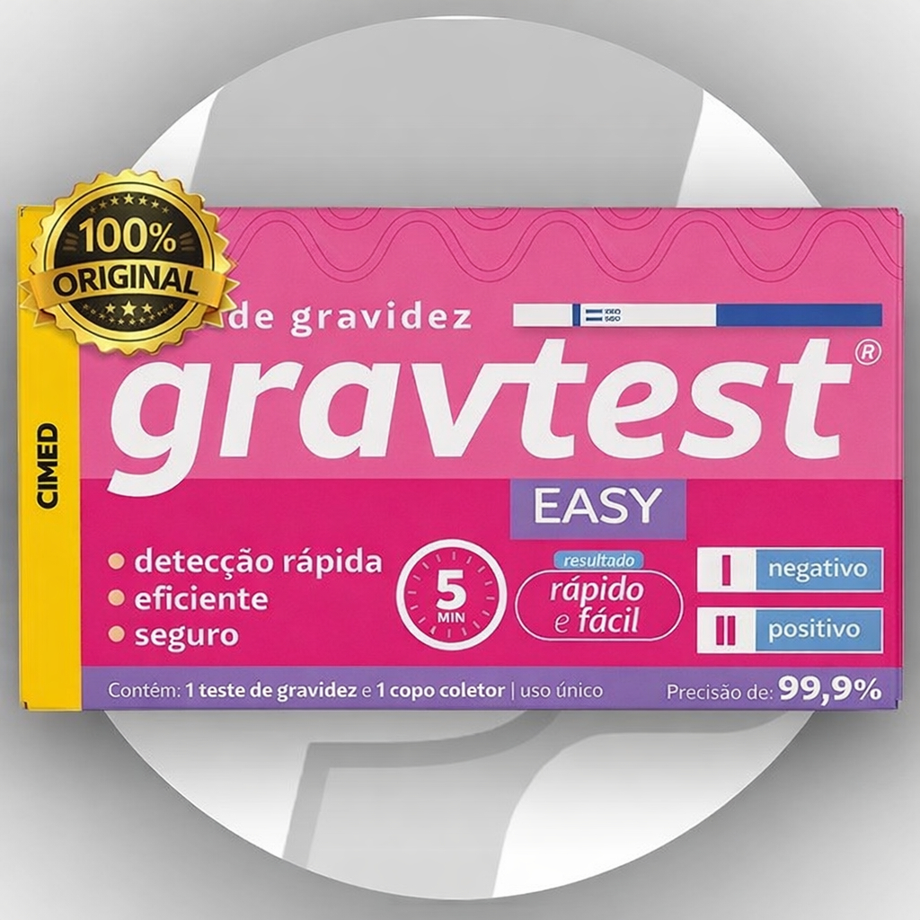Teste de Gravidez Gravtest Easy da Cimed com Resultado em 5 Minutos