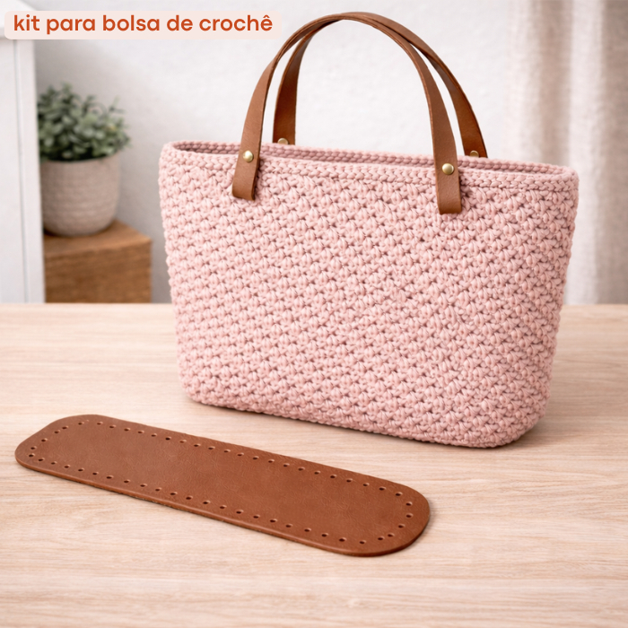 kit para bolsa de crochê, fundo e par de alças - fundo para bolsa de crochê -alça para bolsa de crochê em Oferta na Shopee