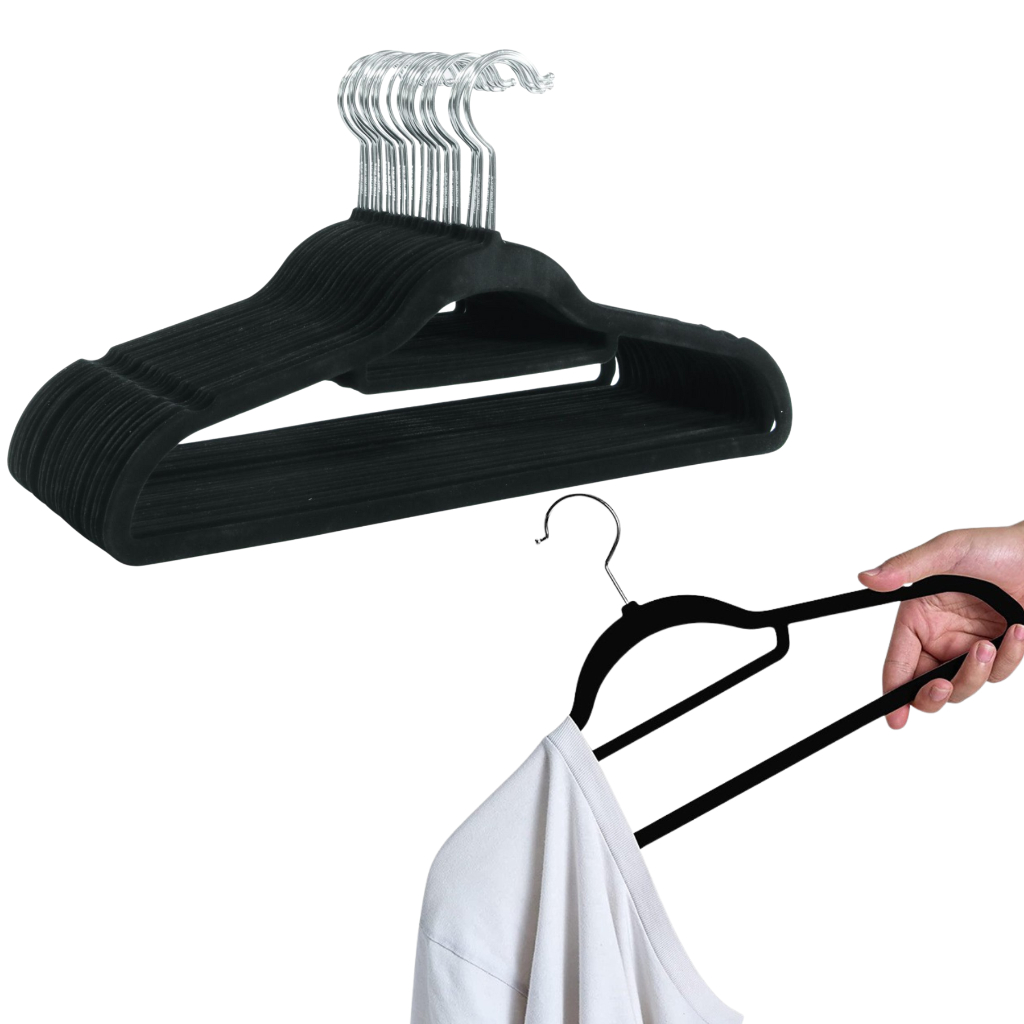 Kit 50 Cabides Veludo Para Roupas Adulto 50 Unidades Fino Resistente Flexível