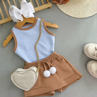 Conjunto Infantil Menina Regata Ribana e Short Saia Ana ruga Confortável e Estiloso em Oferta na Shopee