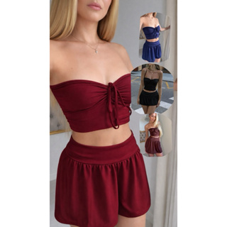 Conjunto Top e Saia Curta Feminino Elegante Suplex Moda Noite Festa em Oferta na Shopee