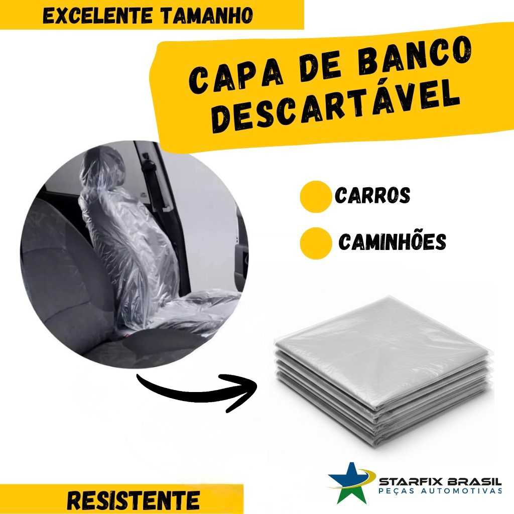 Capa De Banco Descartável Universal Carro Caminhao 10 20 30 40 ou 50 Unidades. em Oferta na Shopee