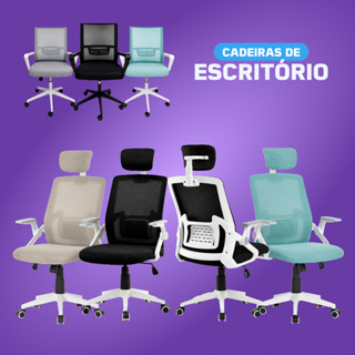 🪑 Cadeira de Escritório Ergonômica com Tela Mesh Ajuste de Altura Apoio Lombar até 150Kg Executiva em Oferta na Shopee