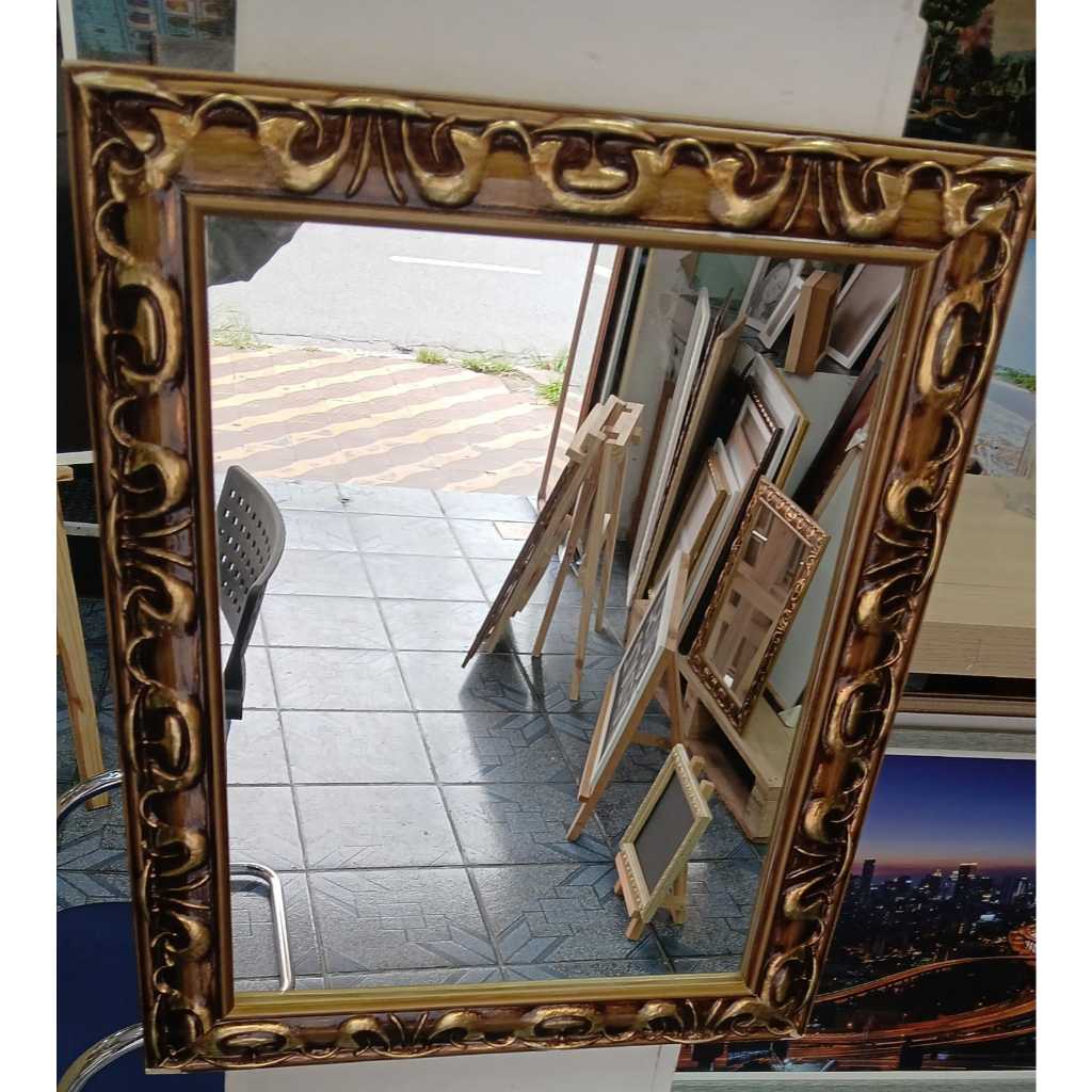 Espelho 50X63,3  com Moldura Grande Decorativo Lavabo Banheiro Quarto