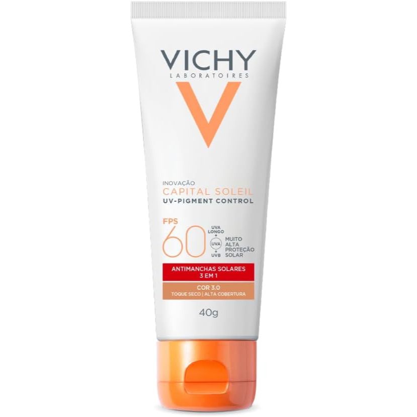 Protetor Solar Facial Vichy Capital Soleil UV-Pigment Control FPS60 Cor 3.0 - 40g