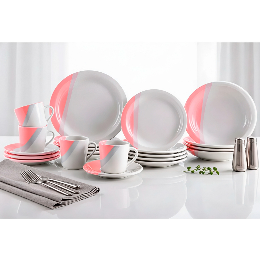 Aparelho de Jantar Kit Com 20 Peças Cerâmica Jogo Completo