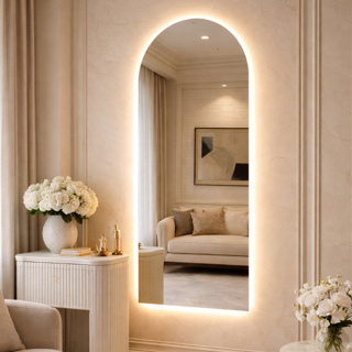 Espelho Oval com LED 50x120 Decorativo Luxo Parede para Sala Quarto Hall em Oferta na Shopee