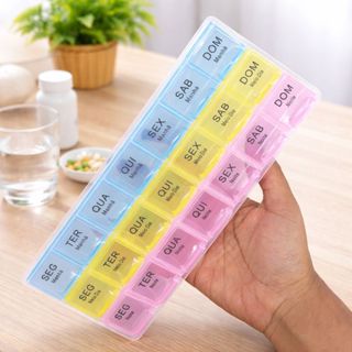 Kit Porta Comprimidos Dia e Noite Duplo Semanal e Mensal em Oferta na Shopee