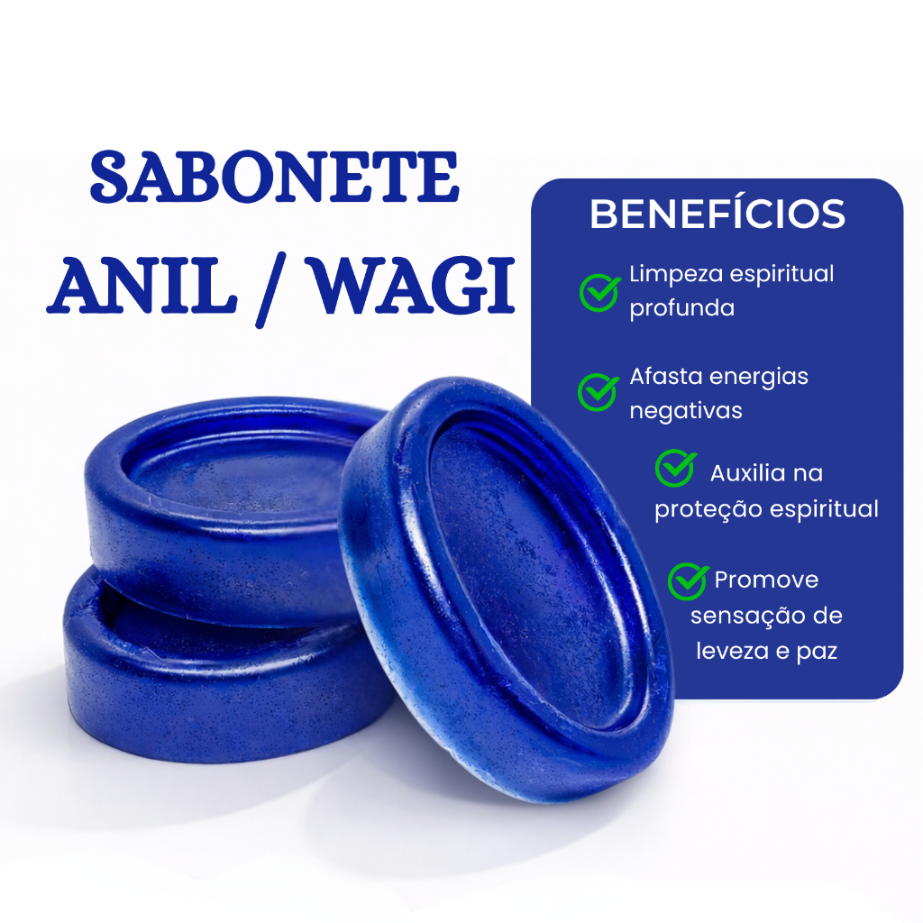 Sabonete Anil/Wagi 50gr Descarrego Proteção Espiritual Purificação Banho Energético.
