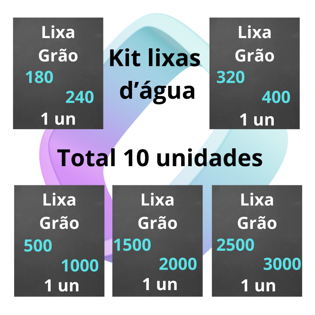 Lixa 180 240 320 400 500 1000 1500 2000 2500 3000 kit 1 2 ou 3 folhas cada Polimento Plásticos Metal