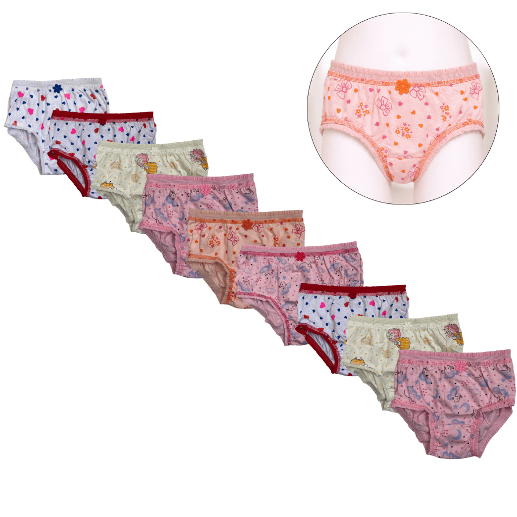 Kit 9 Calcinhas Kellynha Estampadas Bordadas Juvenil Tamanho 14 100% Algodão Confortável