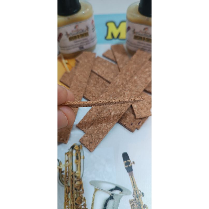 kit Cortiça Natural Agrumerada 1.6mm P/ Reparo de Clarinete + Cola Contato