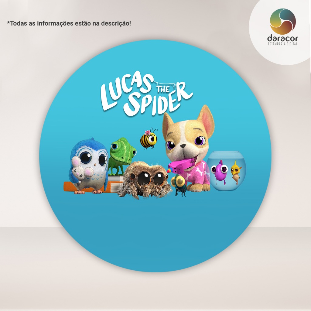 Painel Redondo Lucas The Spider C/ Elástico Tam Diversos - R01