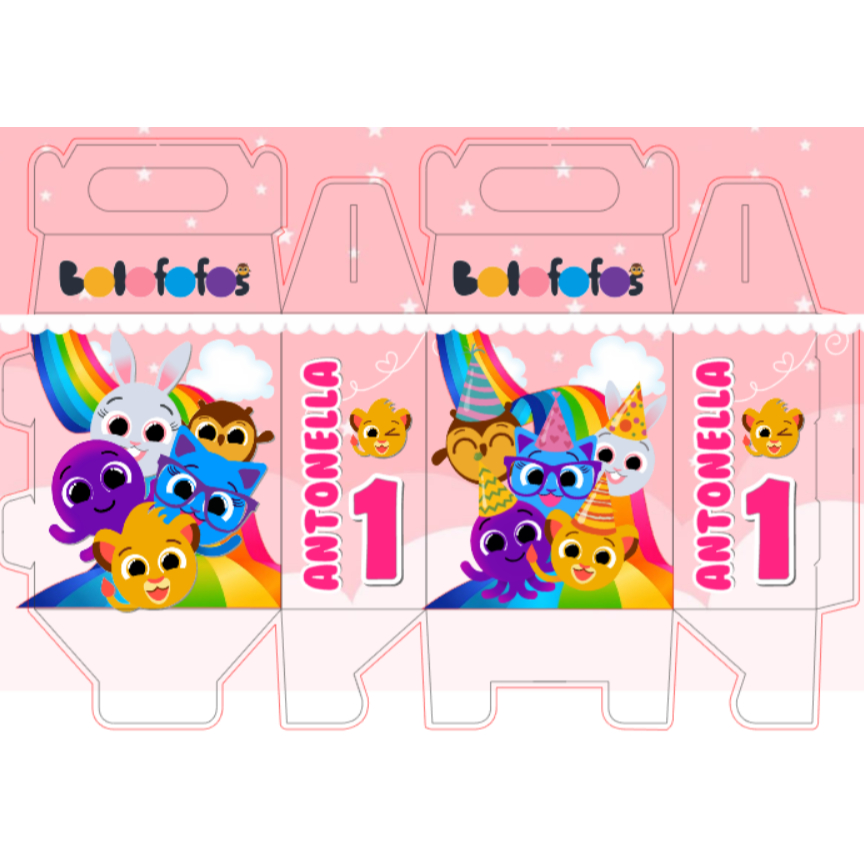 10 Caixinhas personalizadas Bolofofos menina Lembrancinha sacolinha surpresa Bolofofos