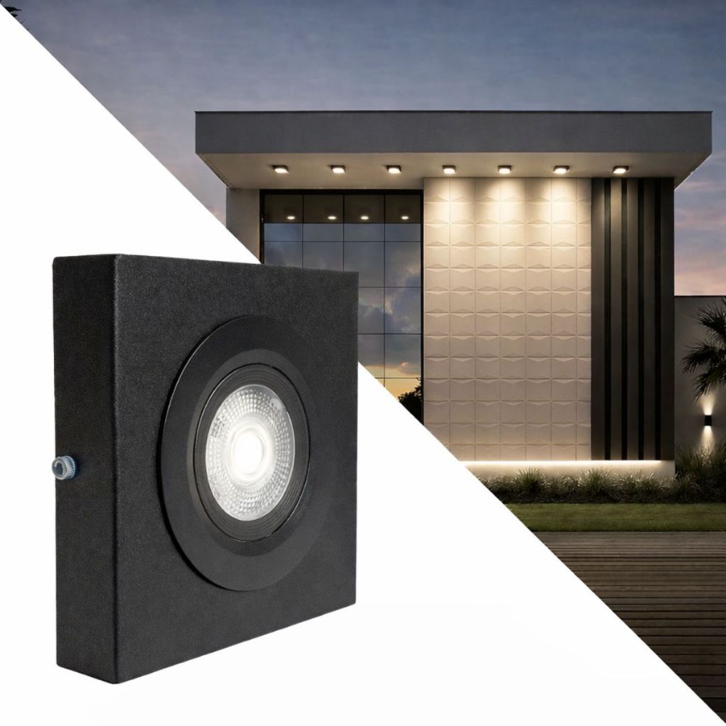 kit 5x Spot Slim Sobrepor Teto Beiral Led 7w Luz Neutra St3250