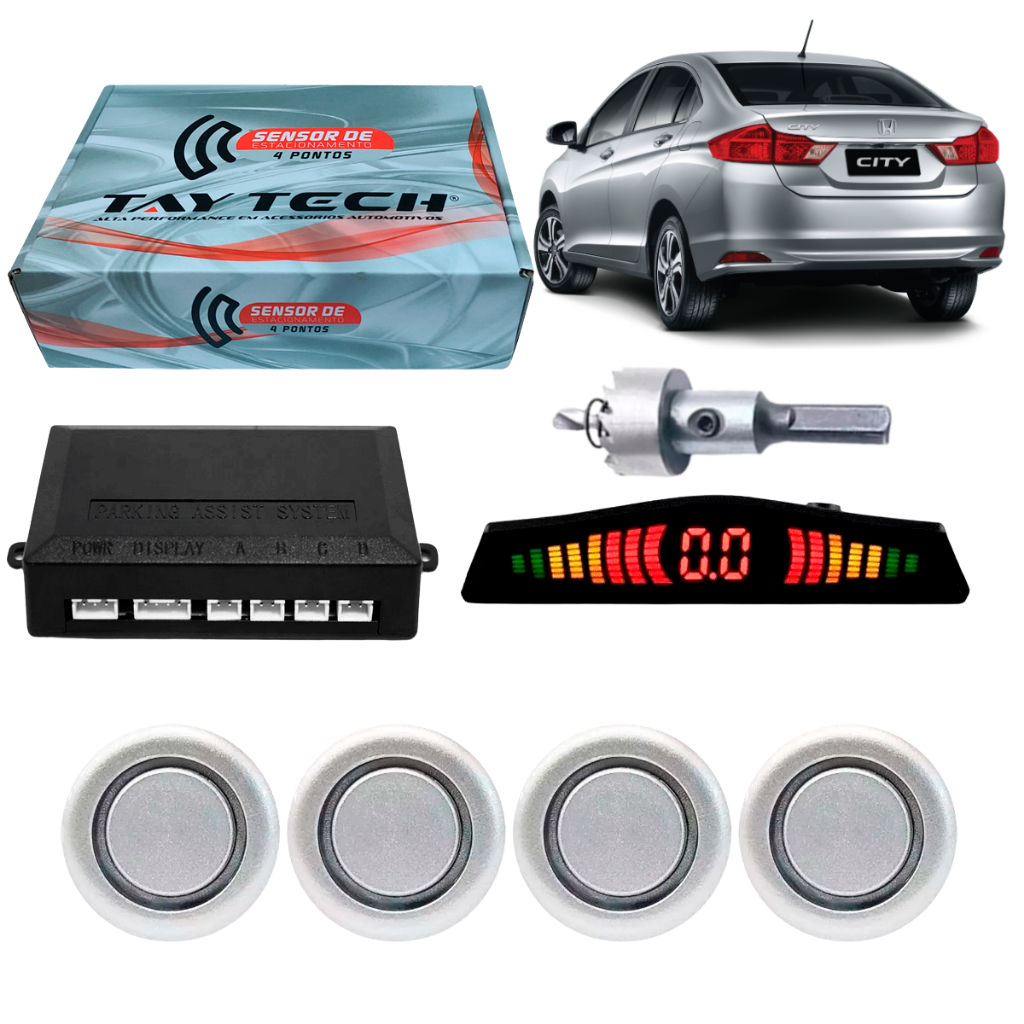 Sensor De Re Estacionamento 4 Pontos Honda City 2010 2015 2024 2025 Todos