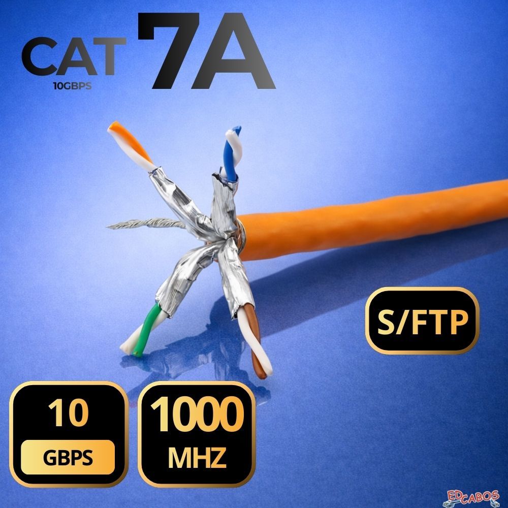 Cabo de Rede CAT7 S/FTP Blindado Datwyler Laranja
