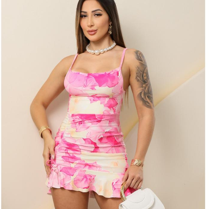 Vestido Mini Feminino Curto Sexy Moda Gringa Look Das Blogueiras Date Tendencia Verao Inverno em Oferta na Shopee