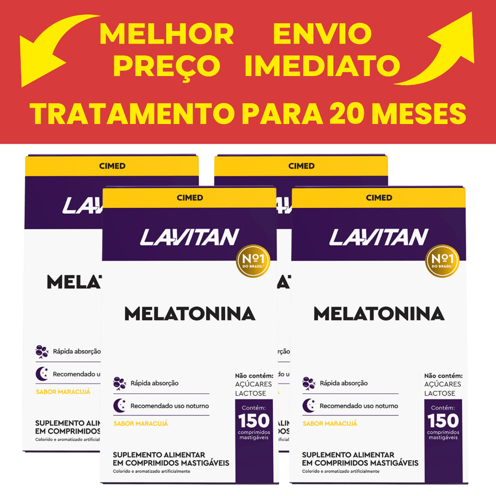 Kit Acompanha 4 Melatonina de Maracujá Lavitan Com 150 Unidades Cada Um - CIMED em Oferta na Shopee