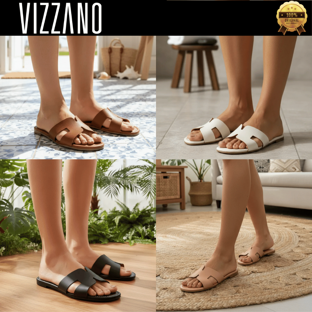 Rasteira Vizzano Feminino Calce Fácil Slide H Chinelo Confortável Macia Estampas Original