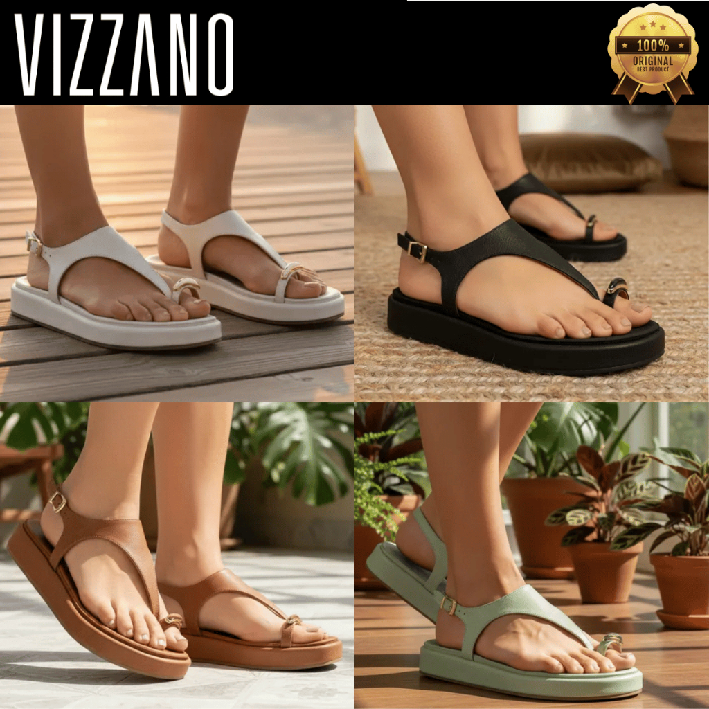 Sandália Vizzano Feminino Flatform Casual Detalhe no Dedo Tamanco Confortável 6506127 Original