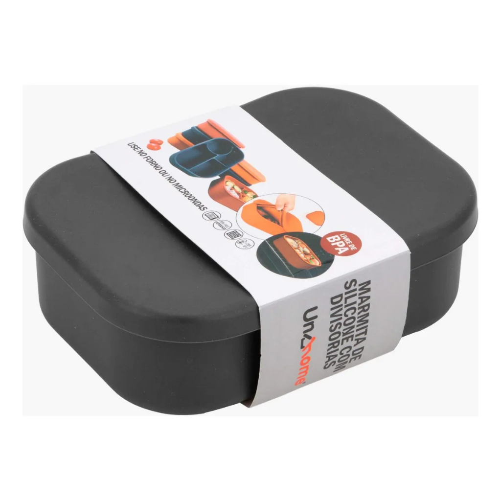 Marmita De 100% Silicone 4 Divisórias Portátil Unyhome em Oferta na Shopee