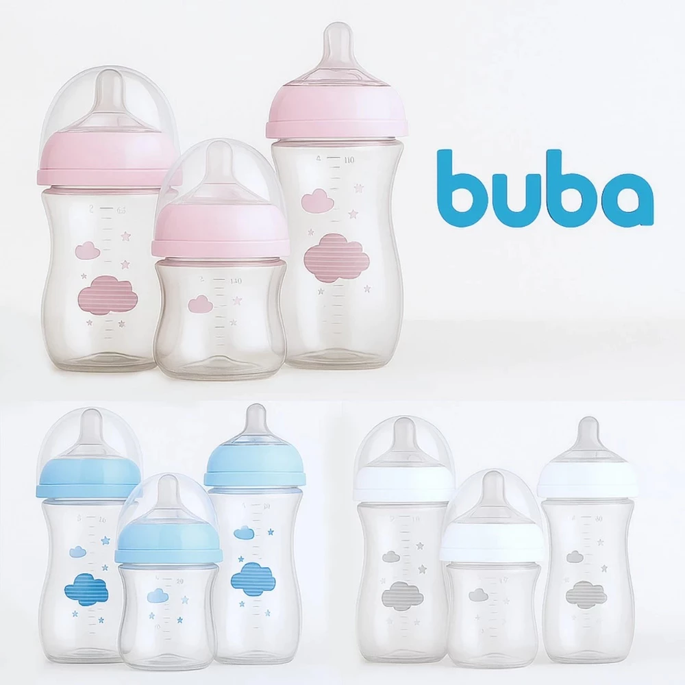 Kit 3 Mamadeira Easy Flow Bico Pétala Super Soft Anticólica BUBA
