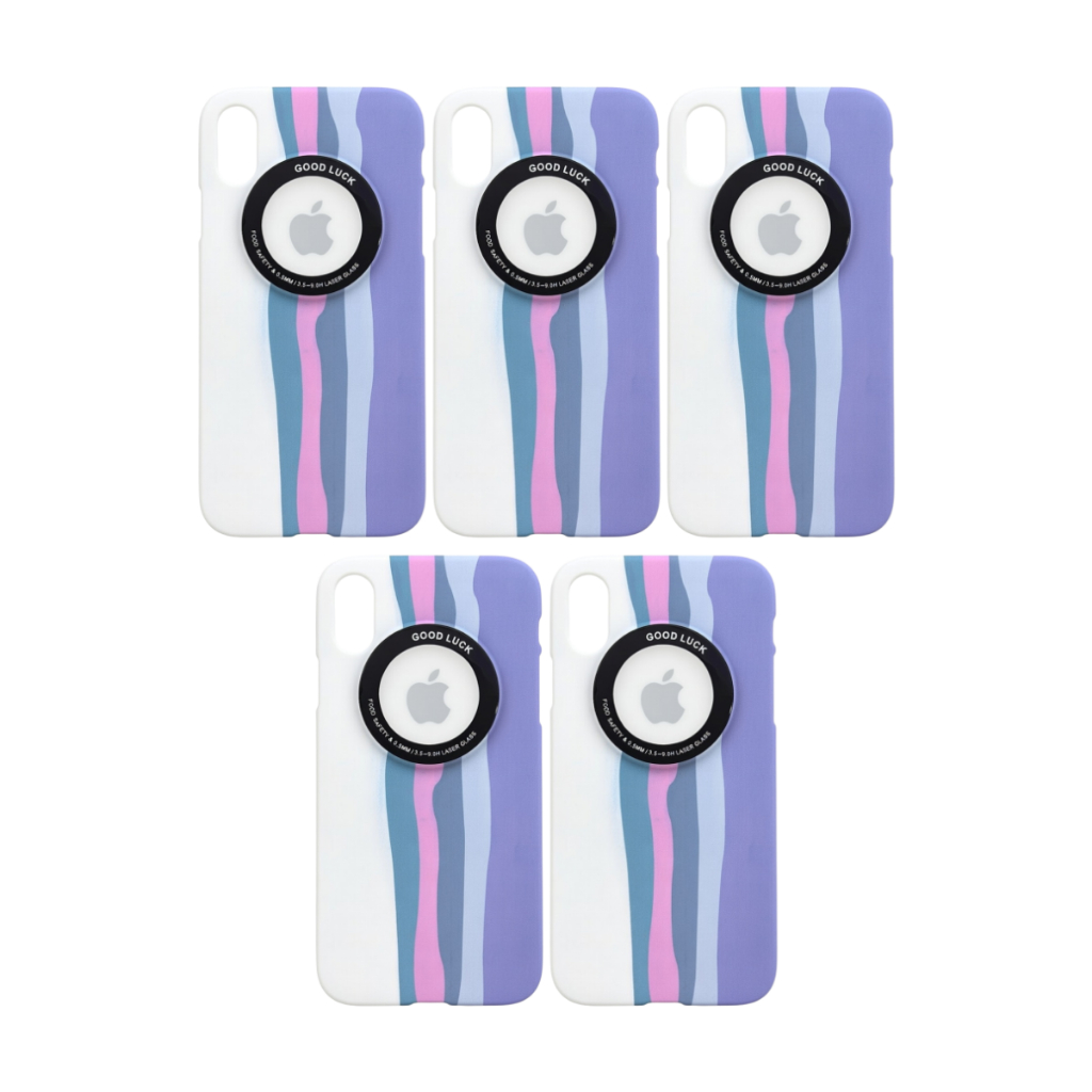 Kit 05 Capinha Colorida Sortidas Silicone Para Iphone X Xs Colorido Colorido Aleatorio Liso