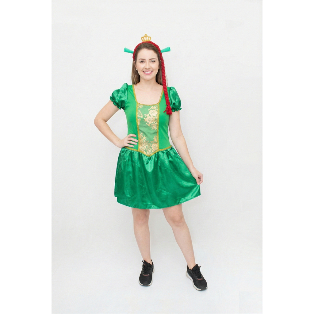 Fantasia Princesa Fiona Adulto - Shrek - Cosplay Fantasia