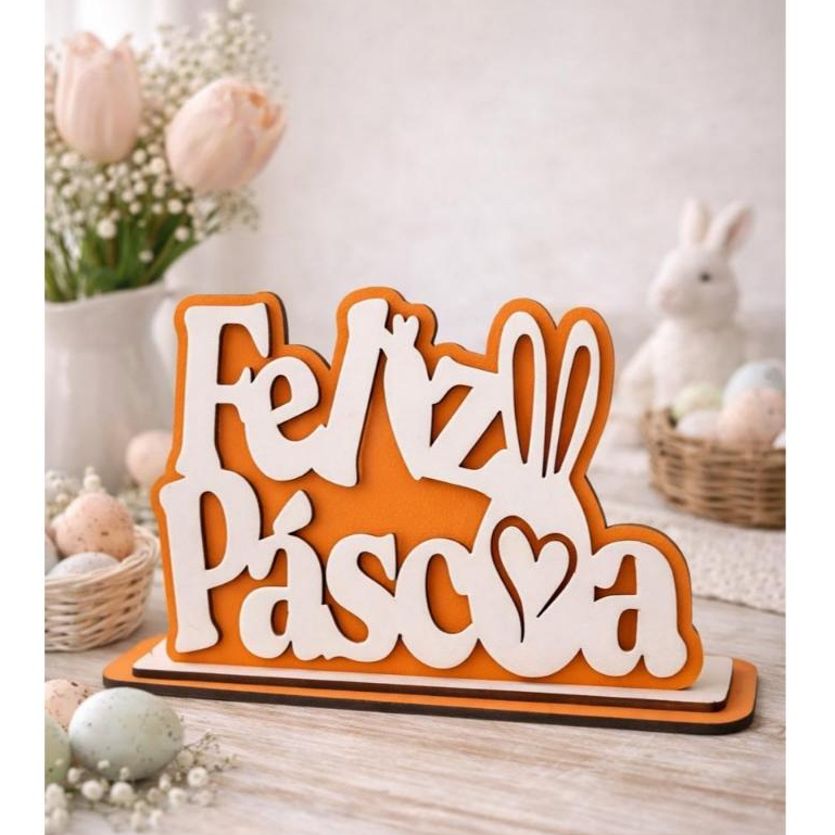Enfeite Mesa Feliz Páscoa em MDF 6mm/Decoração Páscoa/mesa posta, casa, interiores,comércio em geral em Oferta na Shopee